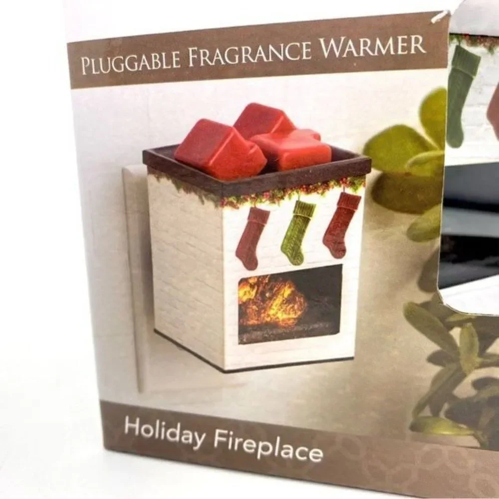 Holiday Fireplace Pluggable Fragrance Warmer New